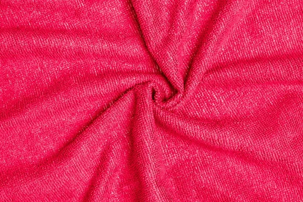 Fondo de textura de tela roja, fondo de tela arrugada —  Fotos de Stock