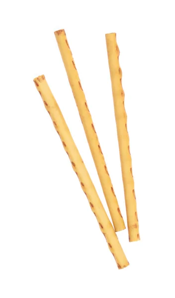 Salty cracker sticks isolated on white background — 스톡 사진