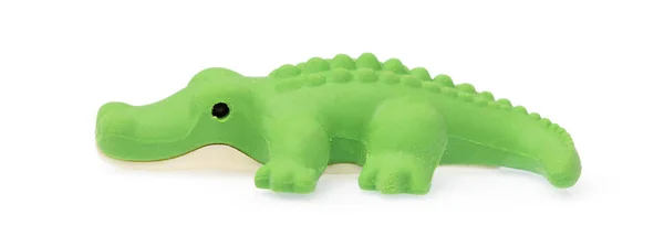 Crocodile eraser isolated on white background — 图库照片