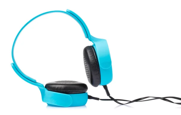 Blue Headphones Isolated on White Background — Stock Photo, Image