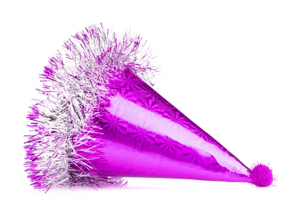 Purple of Party hat isolated on a white background — 图库照片