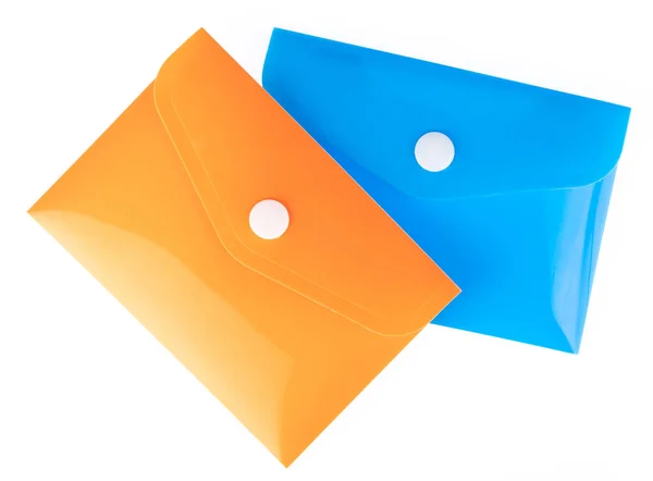 Folders Plastic Doorschijnend geïsoleerd op witte achtergrond. — Stockfoto