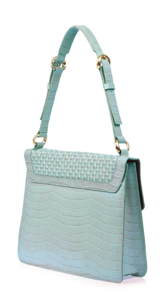 Зелена сумка Жіночі модні аксесуари ізольовані на білому фоні — стокове фото