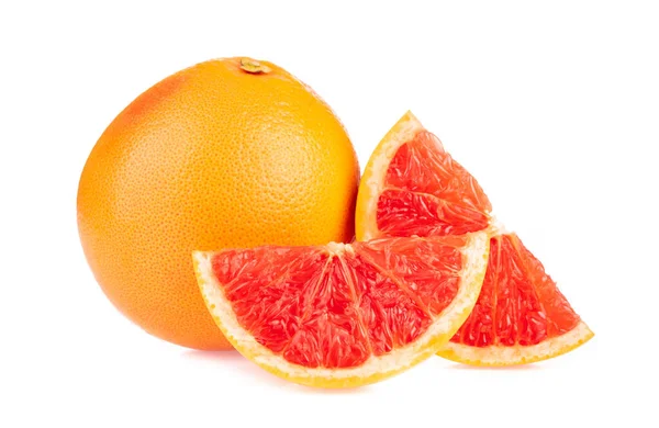 Mogen grapefrukt segment isolerad på vit bakgrund. — Stockfoto
