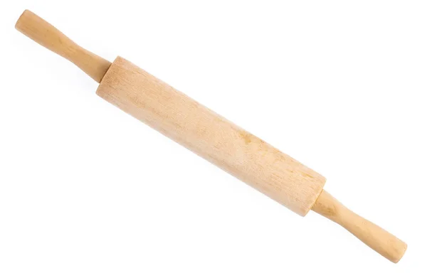 Wood rolling pin isolated on white background — Stock Photo, Image