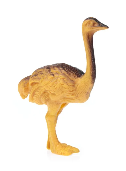 Toy plastic ostrich isolated on white background — Stock Photo, Image