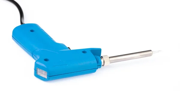 Pistola de solda elétrica para soldar trabalho eletrônico isolado em um — Fotografia de Stock