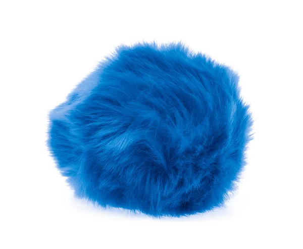 Blue Fur ball isolated on white background — Stockfoto