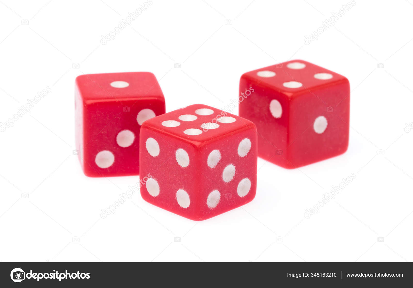 Plastic dice isolated on white background. Stock Photo by ©Cloud7Days