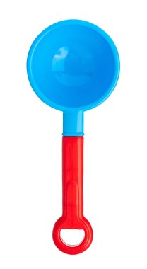 plastic tool shovel of beach toy isolated on white background