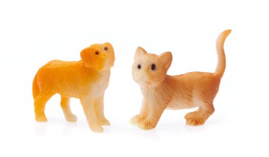 plastic toys for kids isolated on white background