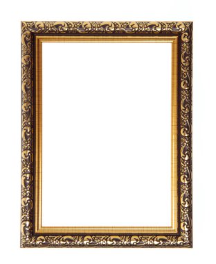 wood frame border design is patterned isolated on white backgrou