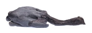 Black Chicken Whole Isolated On White Background