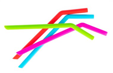 Straw Silicone isolated on white background