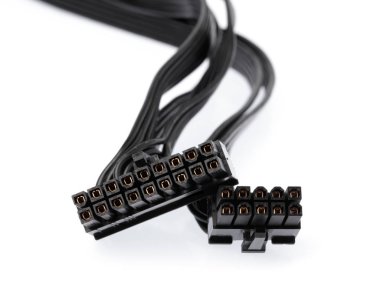 power cable 30cm dual PSU power supply 24 pin isolated on a whit