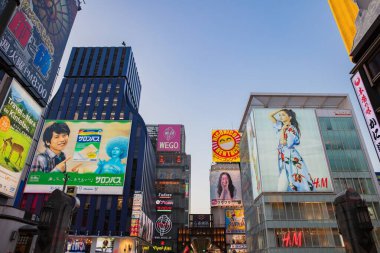 OSAKA, JAPAN - May 10, 2018: Tourists are shopping in Dotonbori 