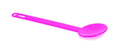 pink plastic kitchen utensil isolated on a white background