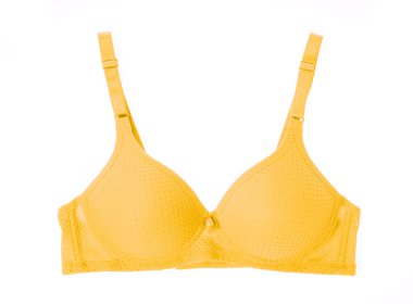 Beyaz arka plan üzerinde izole turuncu sutyen