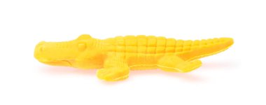 Shape of crocodile eraser isolated on white background
