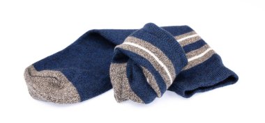 beyaz arka planda izole çorapları rulo