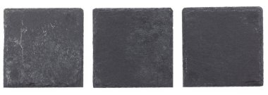 black stone empty rectangular, square dish isolated on white bac