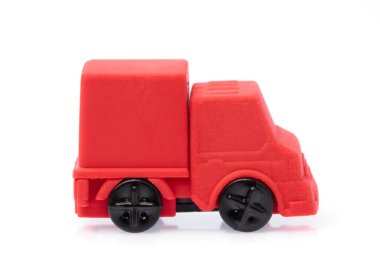 Rubber eraser Container truck isolated on white background