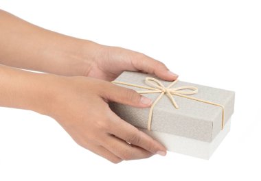 Beyaz arka planda izole edilmiş Güzel Hediye Kutusu