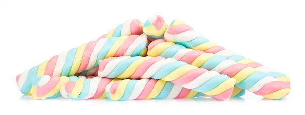 다채 로운 마시멜로들은 흰 배경에 따로 떨어져 있다 — 스톡 사진