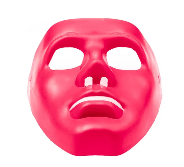 Red masks isolated on white background — 图库照片