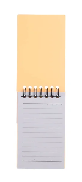 Оранжевая записная книжка изолирована на белом фоне — стоковое фото
