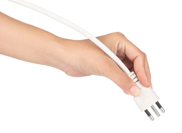 Handgreep Power Cable 3-pins elektrische stekker op witte backgrou — Stockfoto