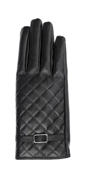 Чорні зимові шкіряні рукавички ізольовані на білому тлі . — стокове фото