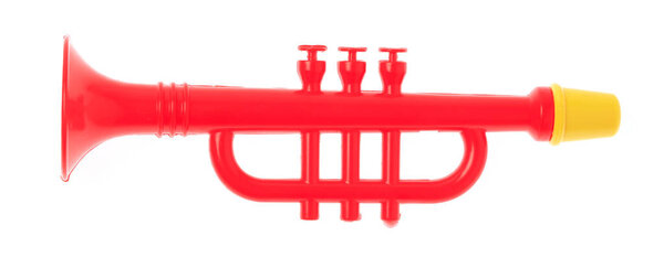 trumpet toy isolated on white background.
