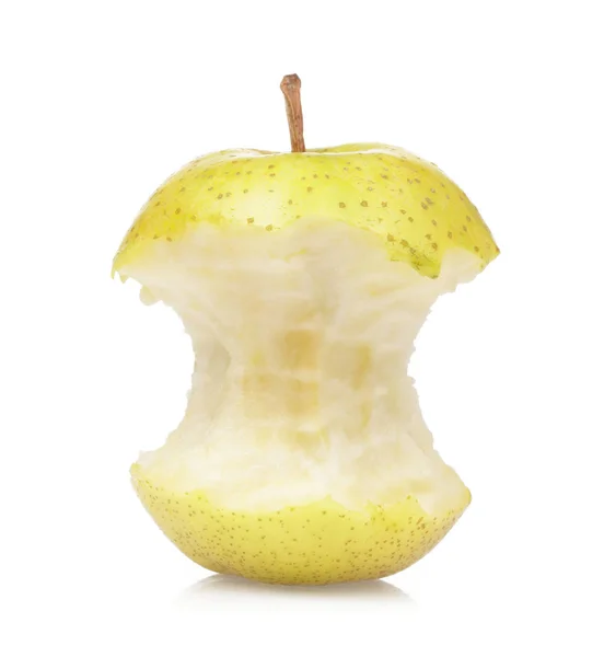 Δάγκωμα του ιαπωνικού μήλου απομονωμένο σε λευκό φόντο — Φωτογραφία Αρχείου