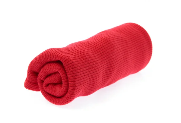 Roll of Red fabric isolated on a white background. — ストック写真