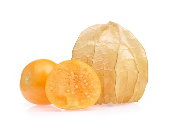 Cut of Cape gooseberry isolated on white background — Stock Photo, Image