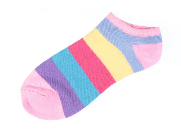 Cute of colorful socks isolated on white background — Stok fotoğraf