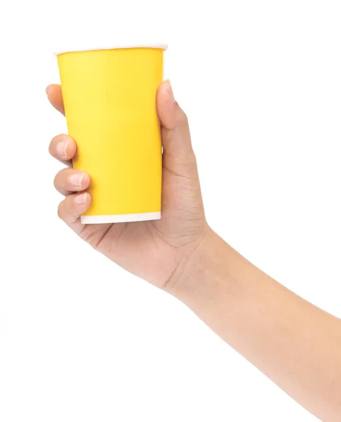 Бумажная чашка кофе изолированы на белом фоне — стоковое фото