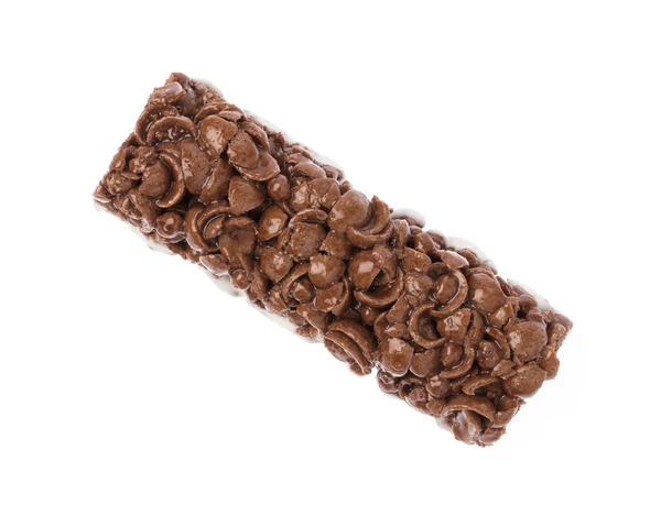 Csokoládé gabonapehely bár izolált fehér alapon — Stock Fotó