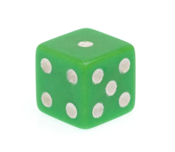 Plastic dice isolated on white background. — ストック写真