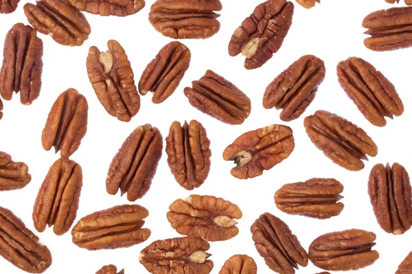 Pekan ořechy izolované na bílém pozadí — Stock fotografie