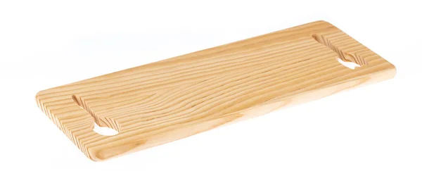 Placa de bandeja retangular de paletes de madeira isolada em backgroun branco — Fotografia de Stock
