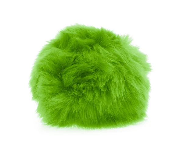 Green Fur ball isolated on white background — Stockfoto