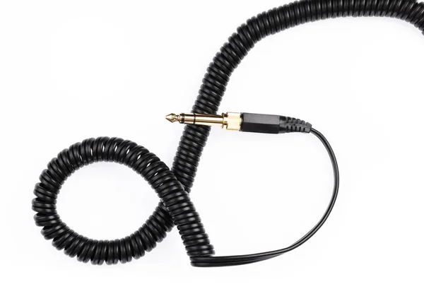 Звуковий роз'єм з кабелем ізольовано на білому тлі . — стокове фото