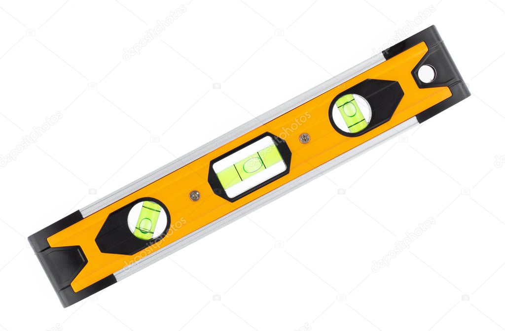 Spirit level tool isolated on white background