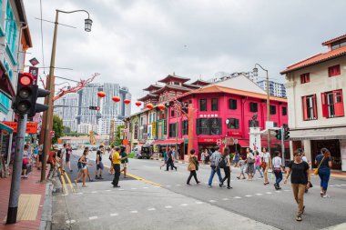 SINGAPORE - FEBRUARY 18, 2017: Chinatown with buildings, restaur