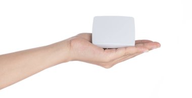 Hand holding Sensor LED Wall Lights Night light Auto isolated on