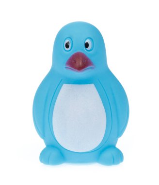 Plastic Toy Animal Penguin isolated on white background