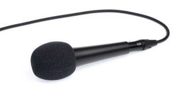 Accessories sponge on head microphone isolated on white backgrou