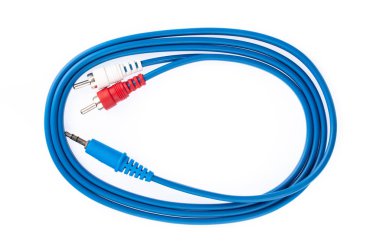 jack RCA Ses Kablosu 3.5 mm beyaz arkaplan üzerinde izole